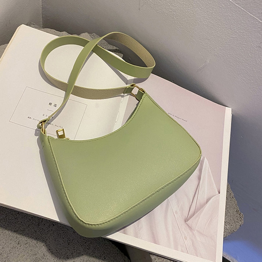 Women Fashion Handbags Retro Solid Color PU Leather
