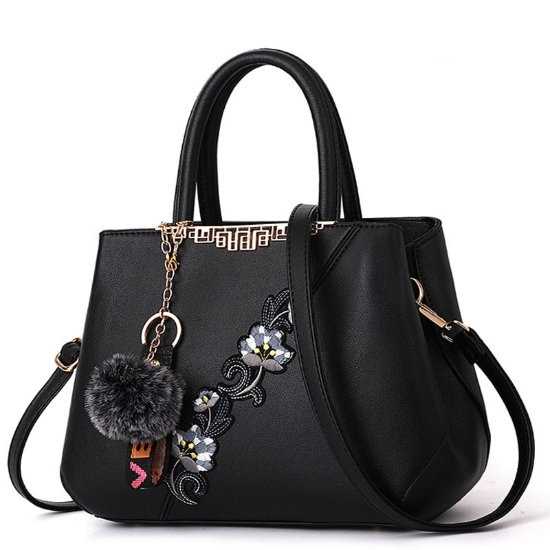 Embroidered Messenger Womens Leather Handbags