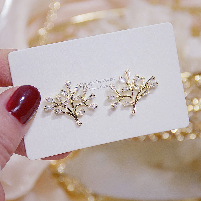 Earring for Girl 14K Real Gold  Zirconia.