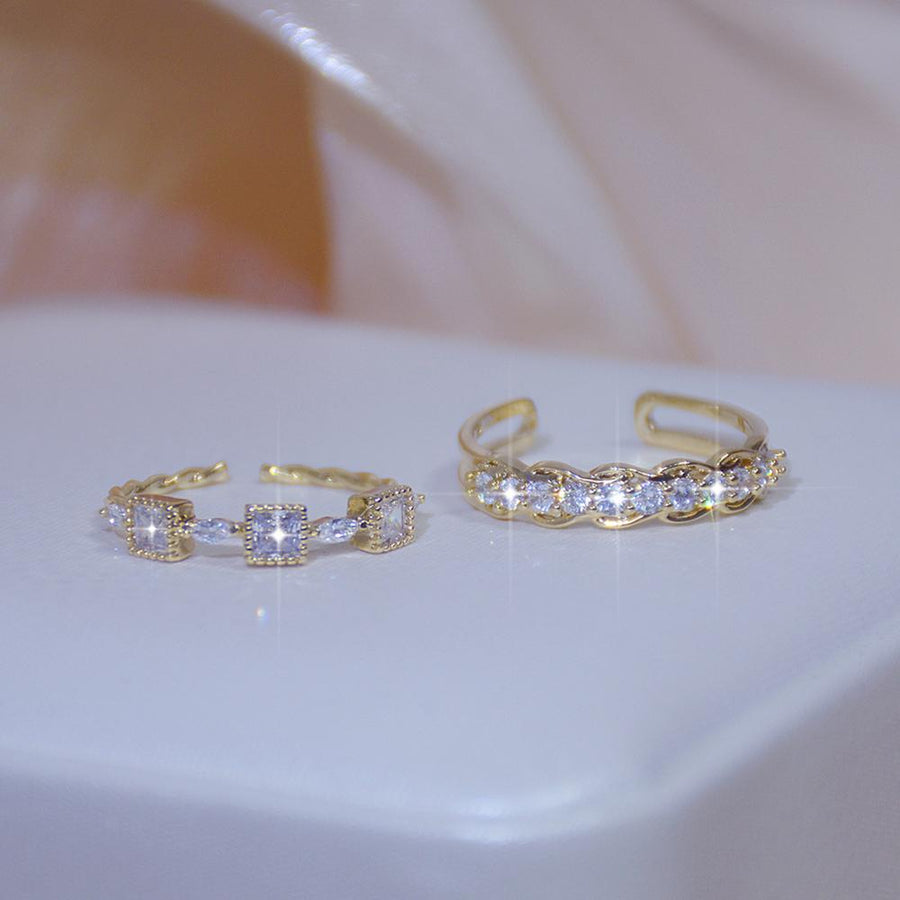 14K Plated Gold Luxury  Ring  Zircon