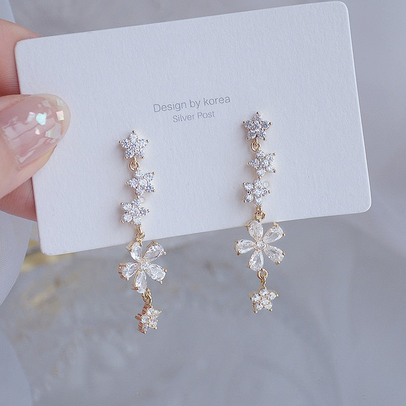 Luxury 14K Real Gold Plated Leaves Earrings