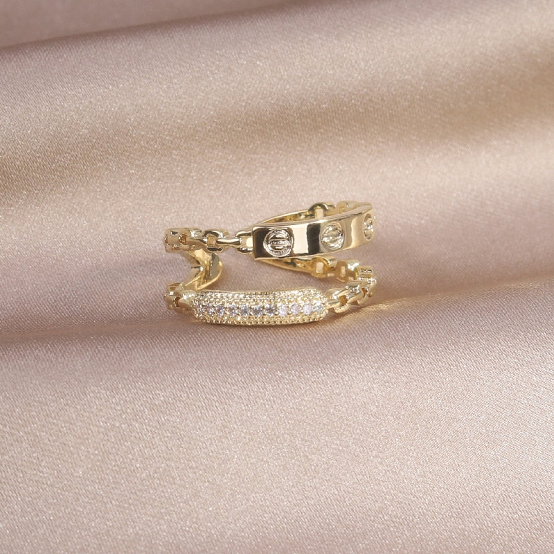 14K Real Gold Plated Zircon Ring