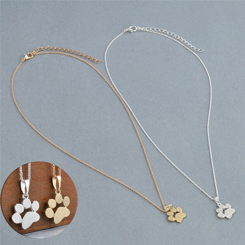 Women Chokers Necklace Tassut Cat And Dog Paw Print