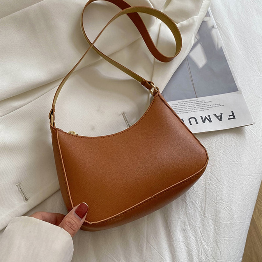 Women Fashion Handbags Retro Solid Color PU Leather