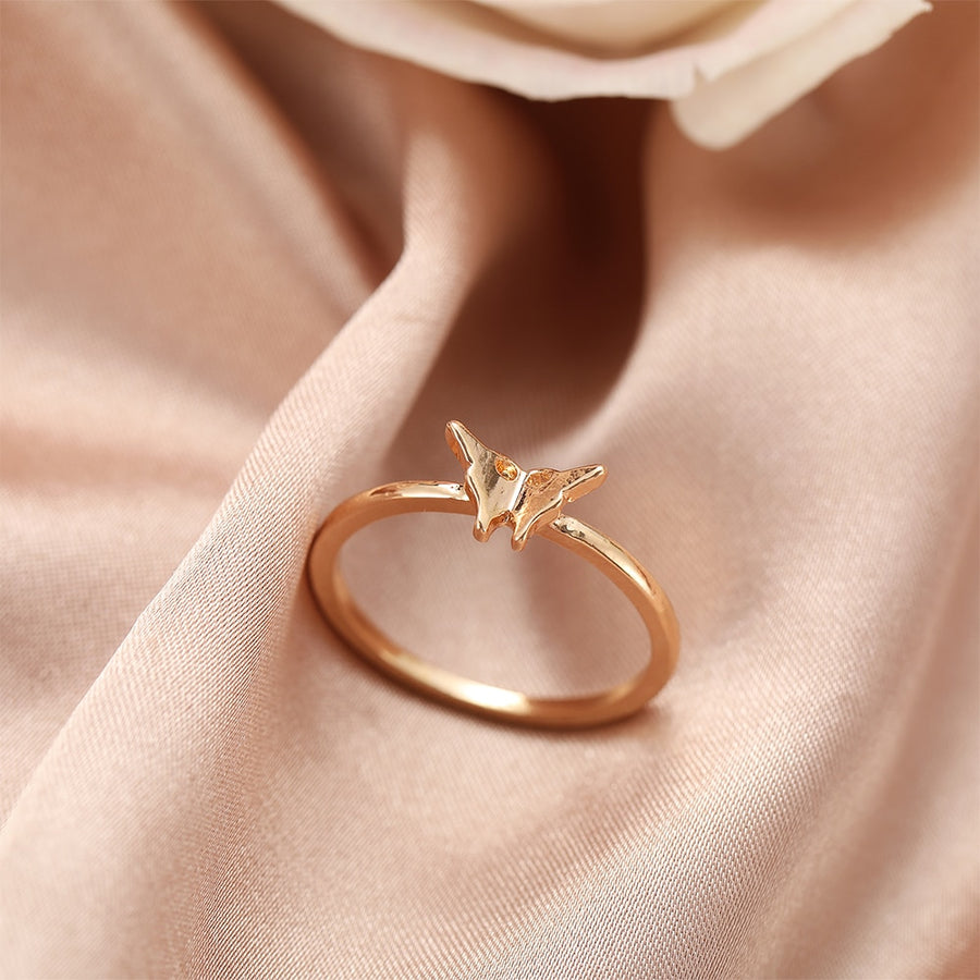 17KM Hiphop Gold Color Chain Rings Set For Women
