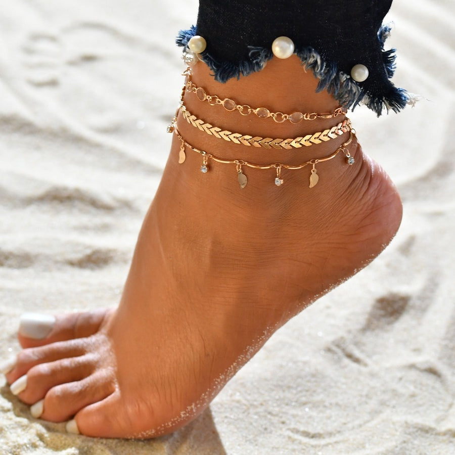 Female Bohemian Shell Heart Summer Anklets For Women T