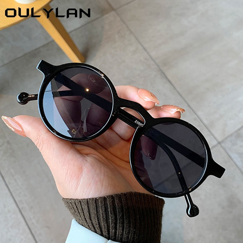 Oulylan Retro Round Sunglasses for Women & Men