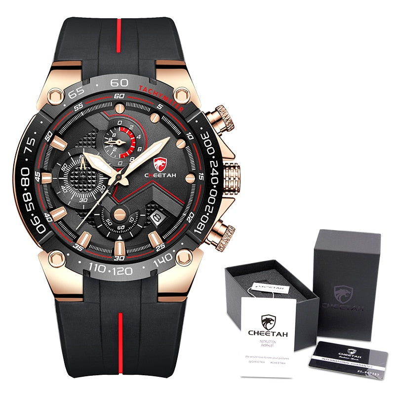 CHEETAH Mens Luxury Brand Big Dial Watch Men Waterproof  Chronograph