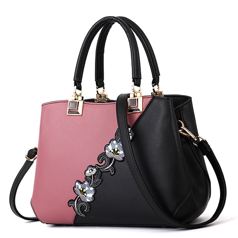 Embroidered Messenger Womens Leather Handbags