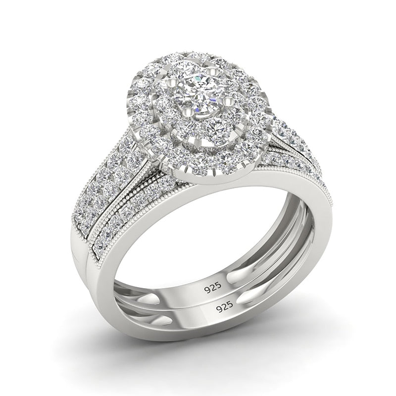 Cubic Zirconia  For Women Solid 925 Sterling Silver Gold Plated