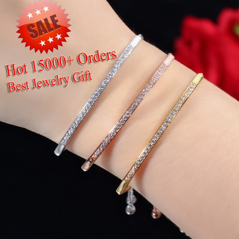 CWWZircons Adjustable Bracelet Bangle for Women