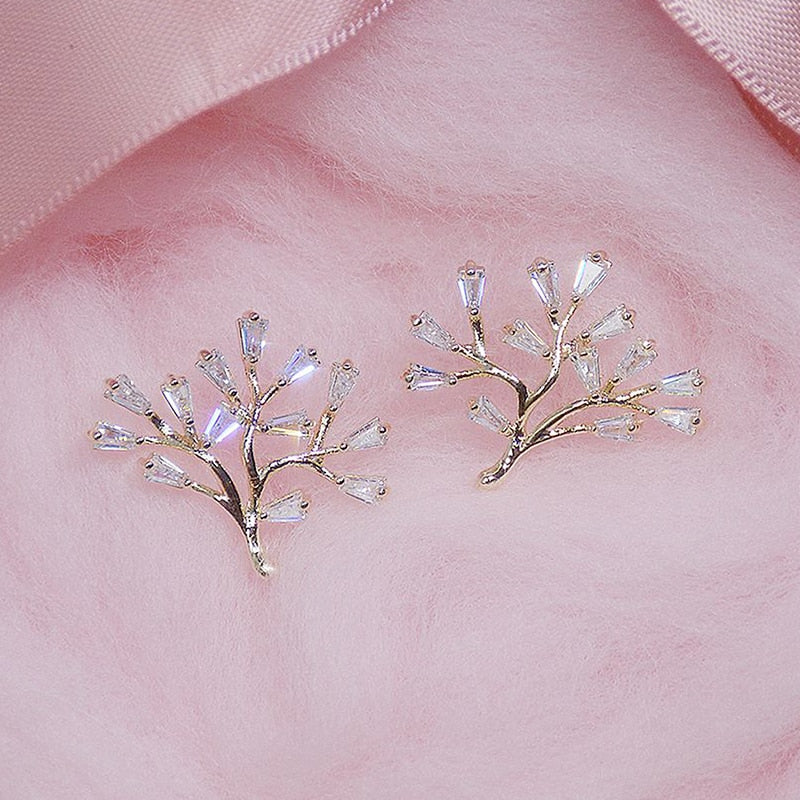Earring for Girl 14K Real Gold  Zirconia.