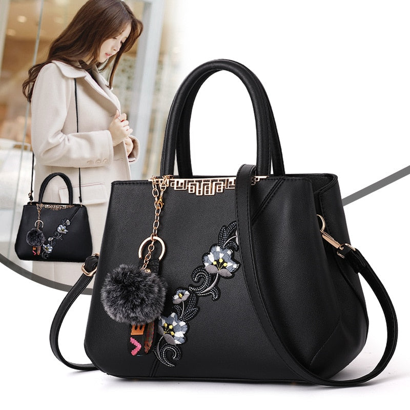 Embroidered Messenger Womens Leather Handbags