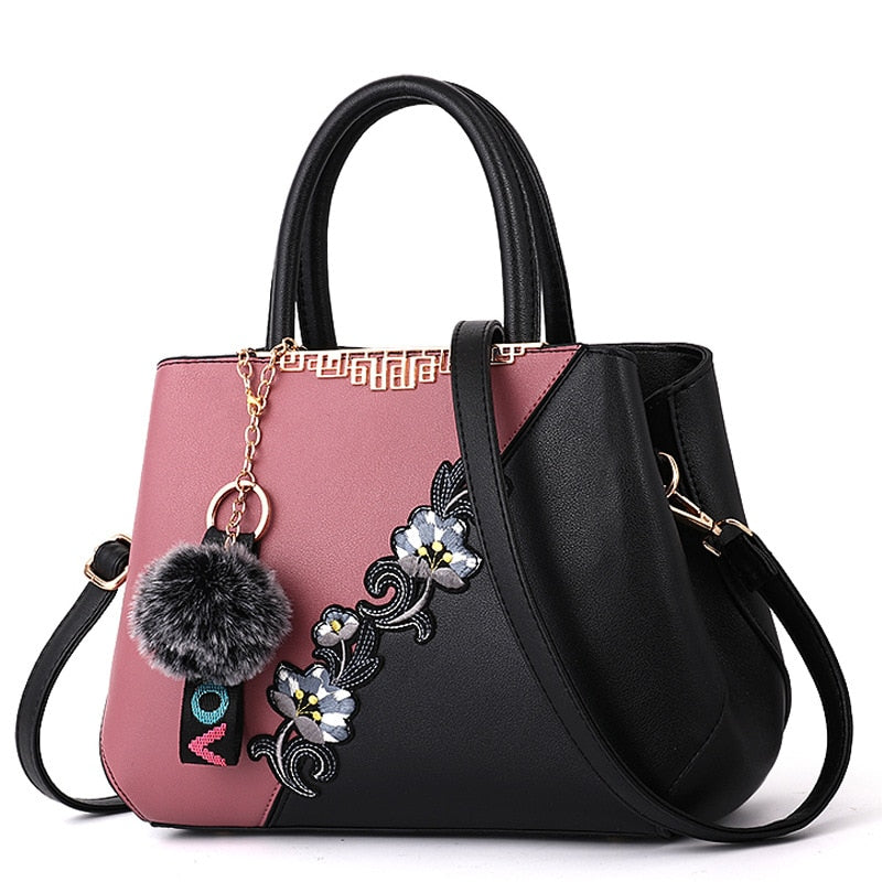 Embroidered Messenger Womens Leather Handbags
