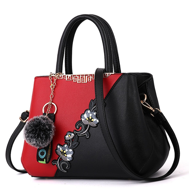 Embroidered Messenger Womens Leather Handbags