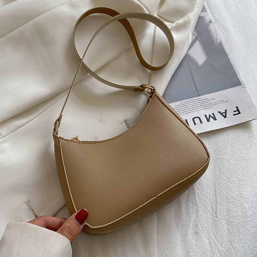 Women Fashion Handbags Retro Solid Color PU Leather
