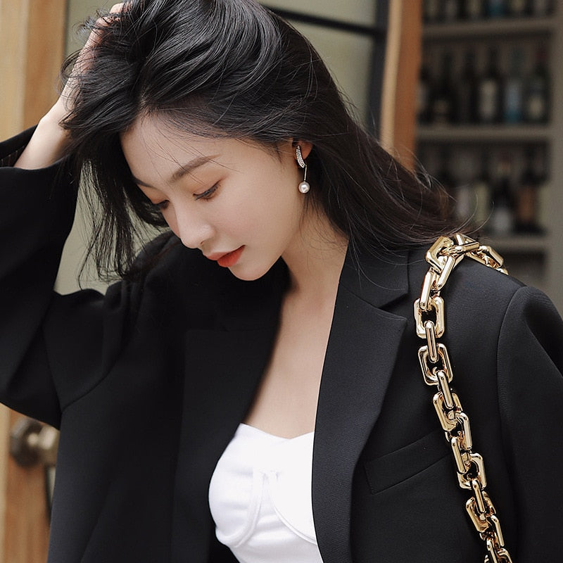 Luxury Long Pearl Earrings For Women