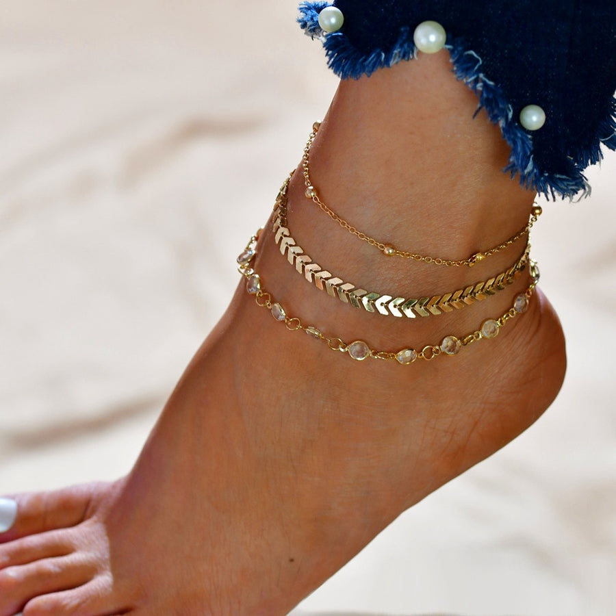 Female Bohemian Shell Heart Summer Anklets For Women T