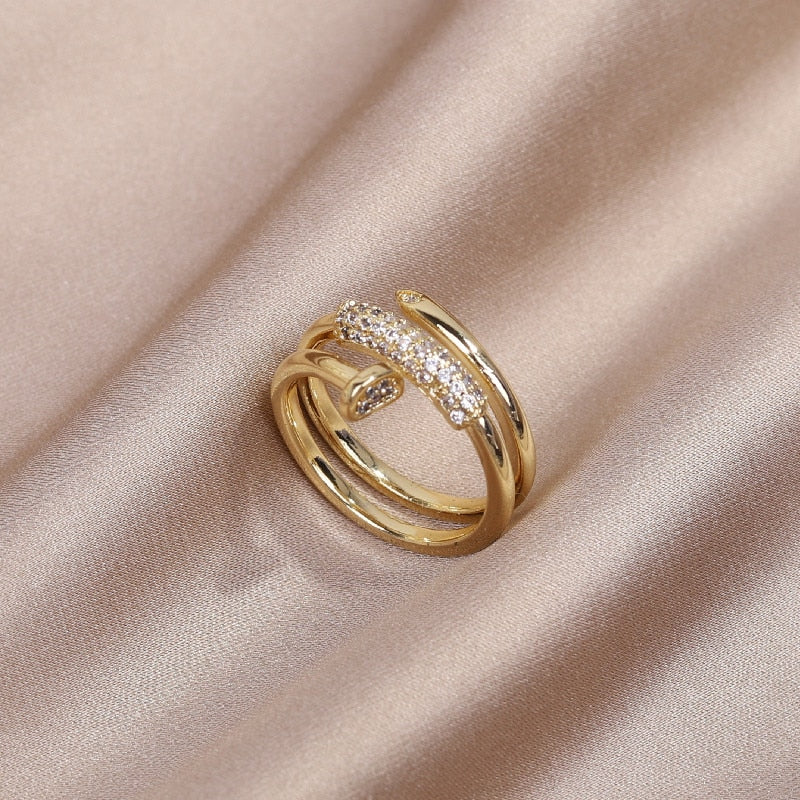 14K Real Gold Plated Zircon Ring