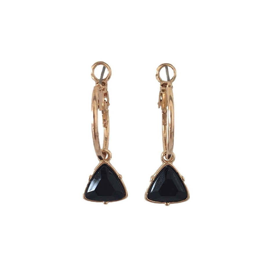 Women Triangle Stone Pendant Earrings