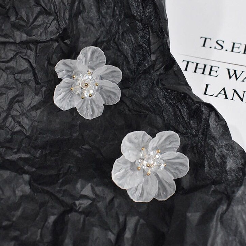 Flower Earrings for Women 2022 New Cute Sweet Acrylic Big Floral Earring Trendy Jewelry