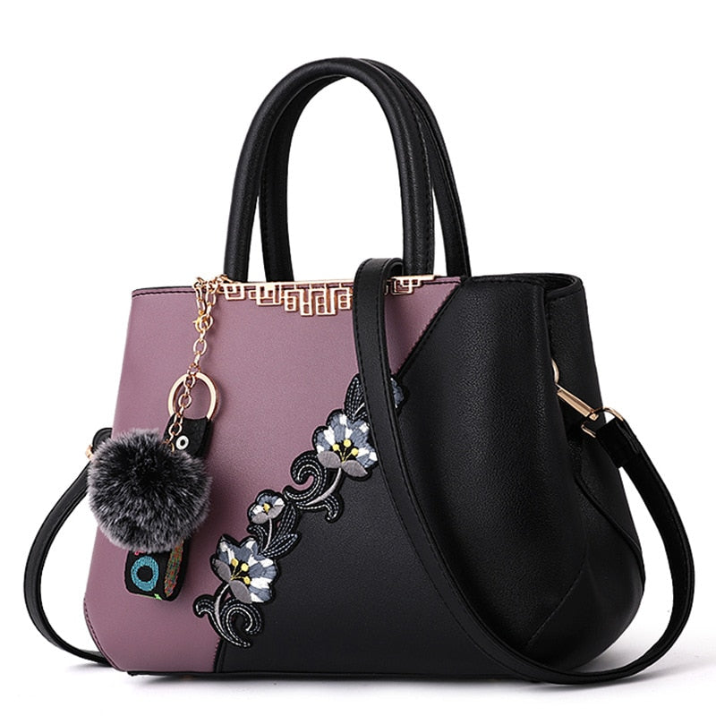 Embroidered Messenger Womens Leather Handbags