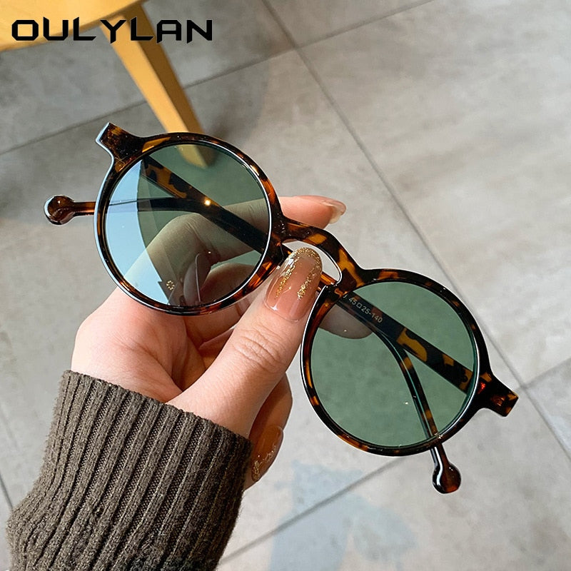 Oulylan Retro Round Sunglasses for Women & Men