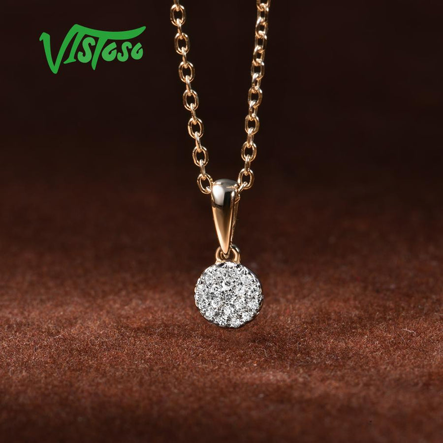 VISTOSO Gold Pendants For Women Authentic 14K 585 Yellow Gold