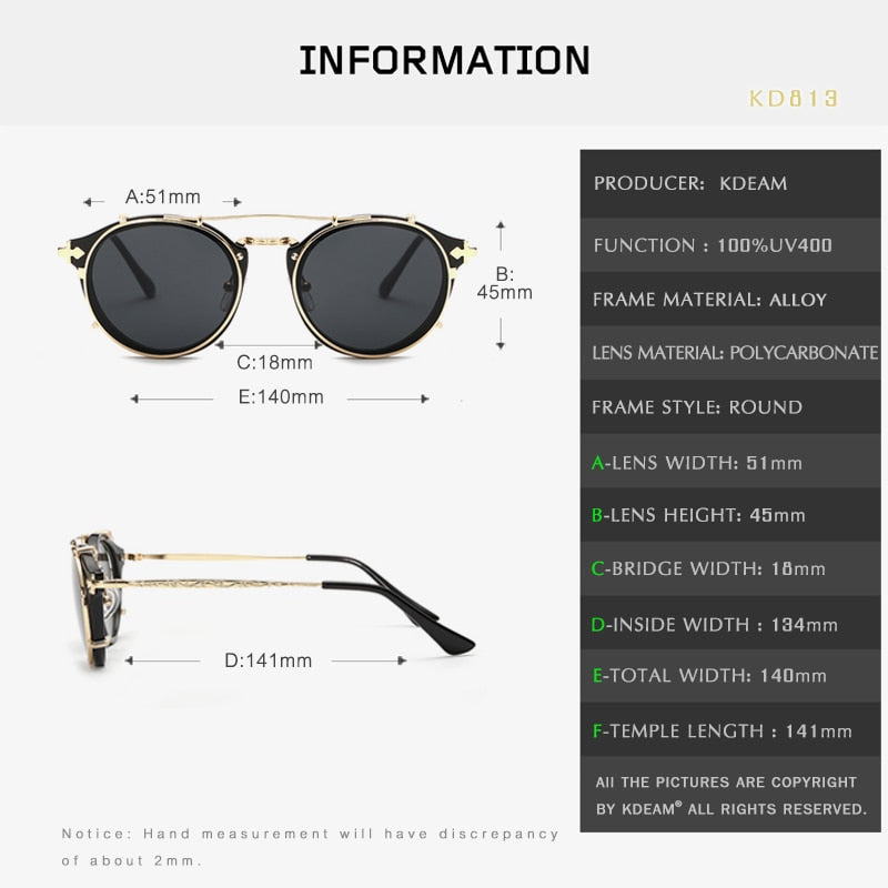 Men Removable Round Glasses