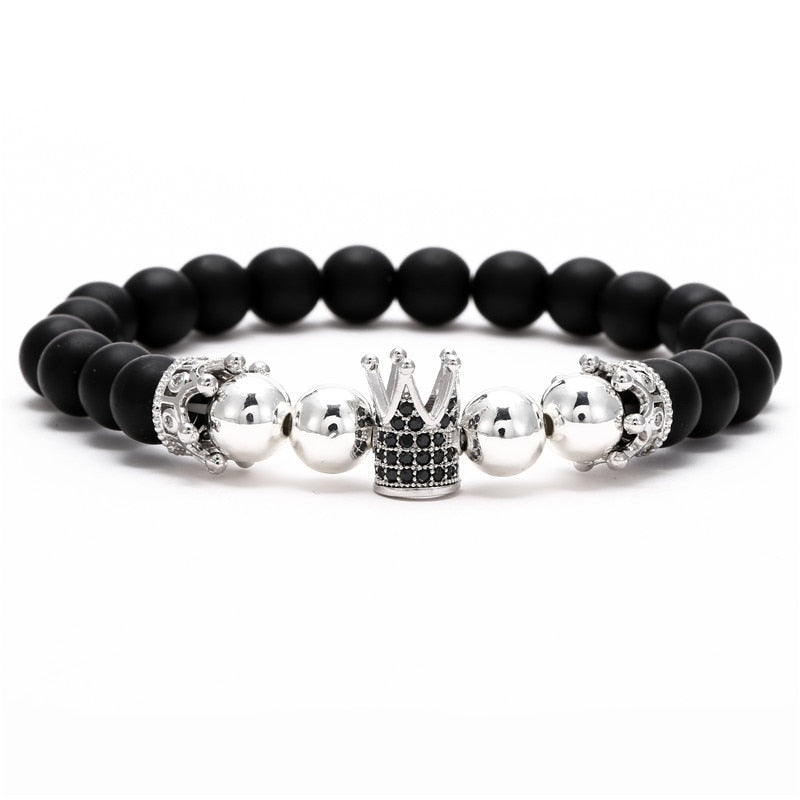 Fashion Micro CZ King crown charm bracelet handmade