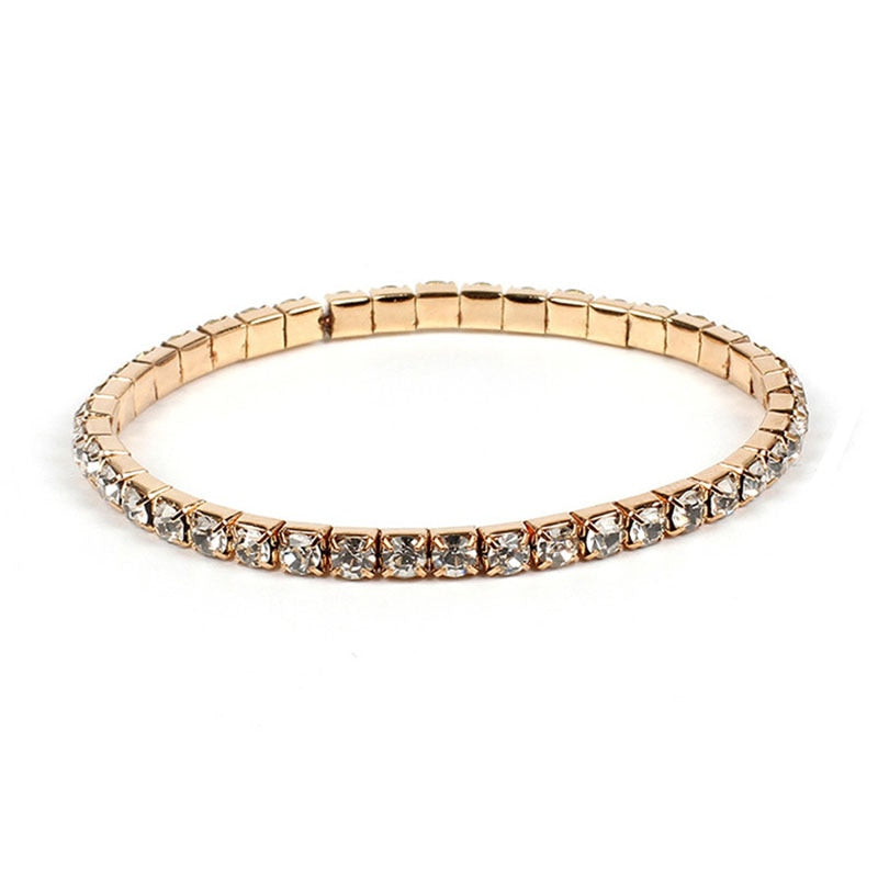 Single Row Rhinestones Bracelets For Women