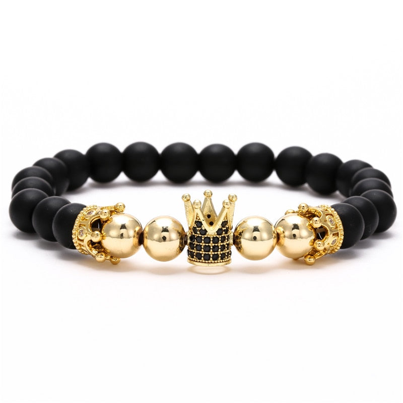 Fashion Micro CZ King crown charm bracelet handmade