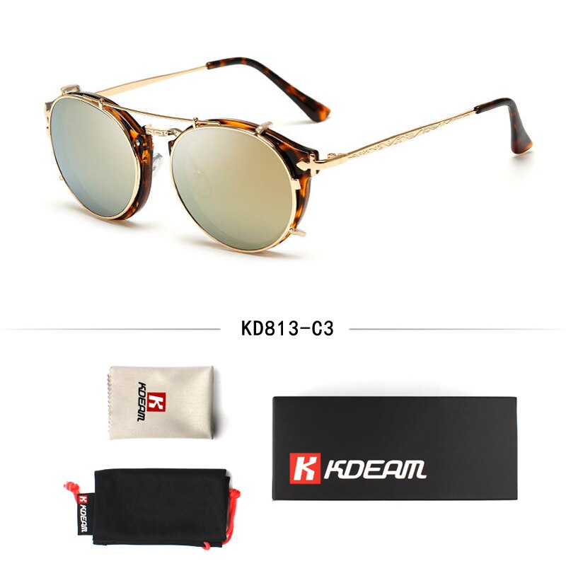 Men Removable Round Glasses