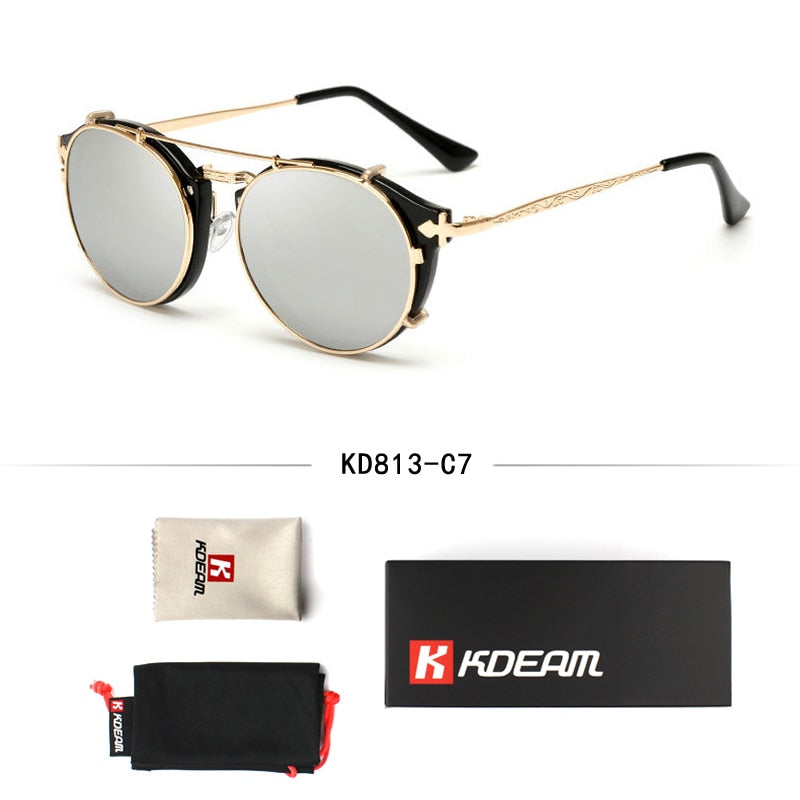 Men Removable Round Glasses