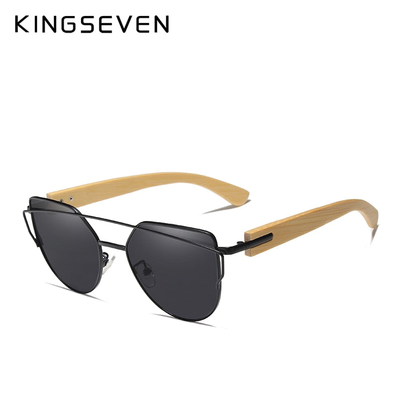 KINGSEVEN Handmade Wood Sunglasses Men Bamboo