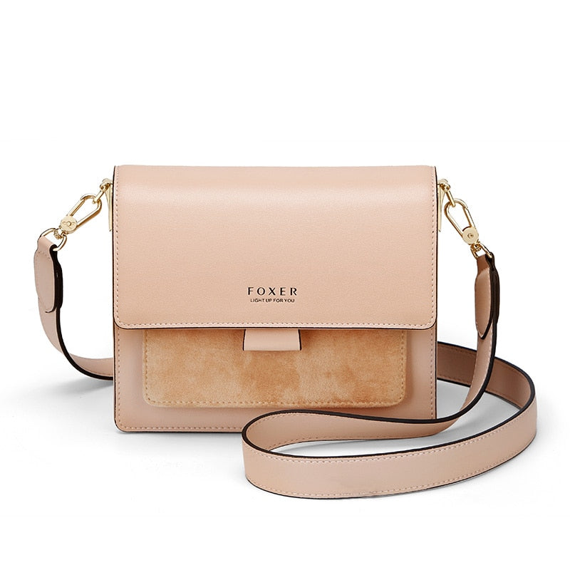 FOXER Women Organ Bag Split Cow Leather