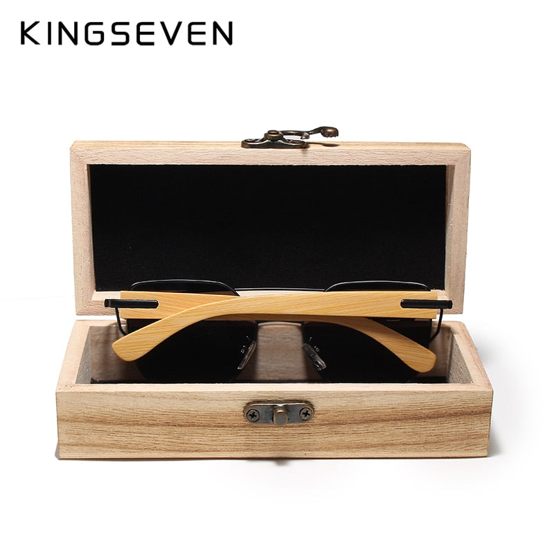 KINGSEVEN Handmade Wood Sunglasses Men Bamboo