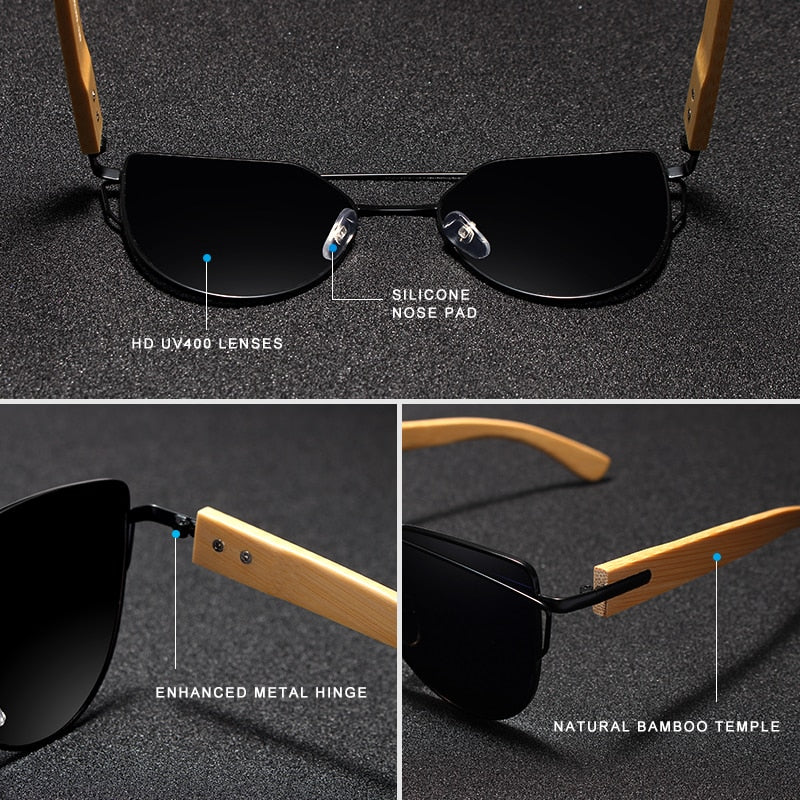 KINGSEVEN Handmade Wood Sunglasses Men Bamboo