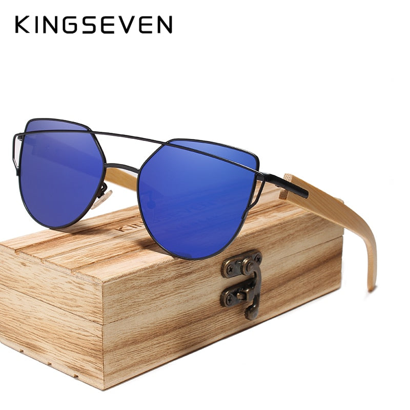 KINGSEVEN Handmade Wood Sunglasses Men Bamboo