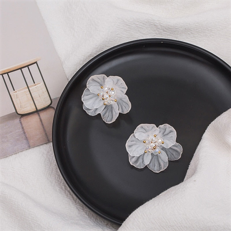 Flower Earrings for Women 2022 New Cute Sweet Acrylic Big Floral Earring Trendy Jewelry