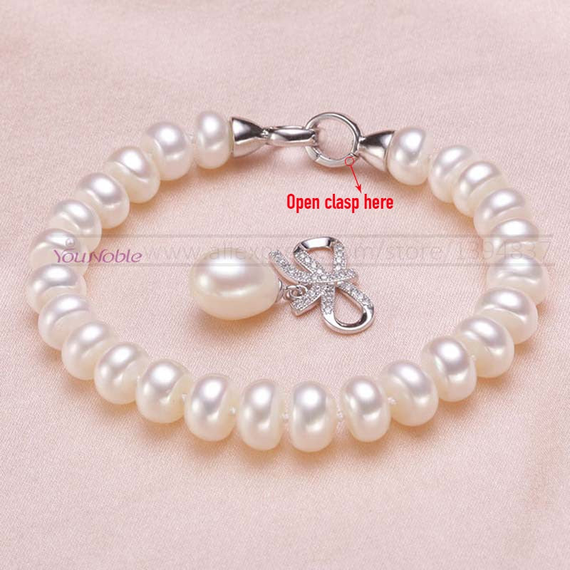 Wedding jewelry set white bridal jewelry sets for women,925 sterling silver natural pearl