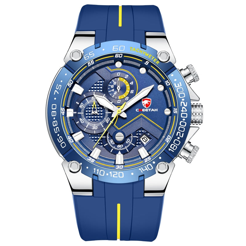 CHEETAH Mens Luxury Brand Big Dial Watch Men Waterproof  Chronograph