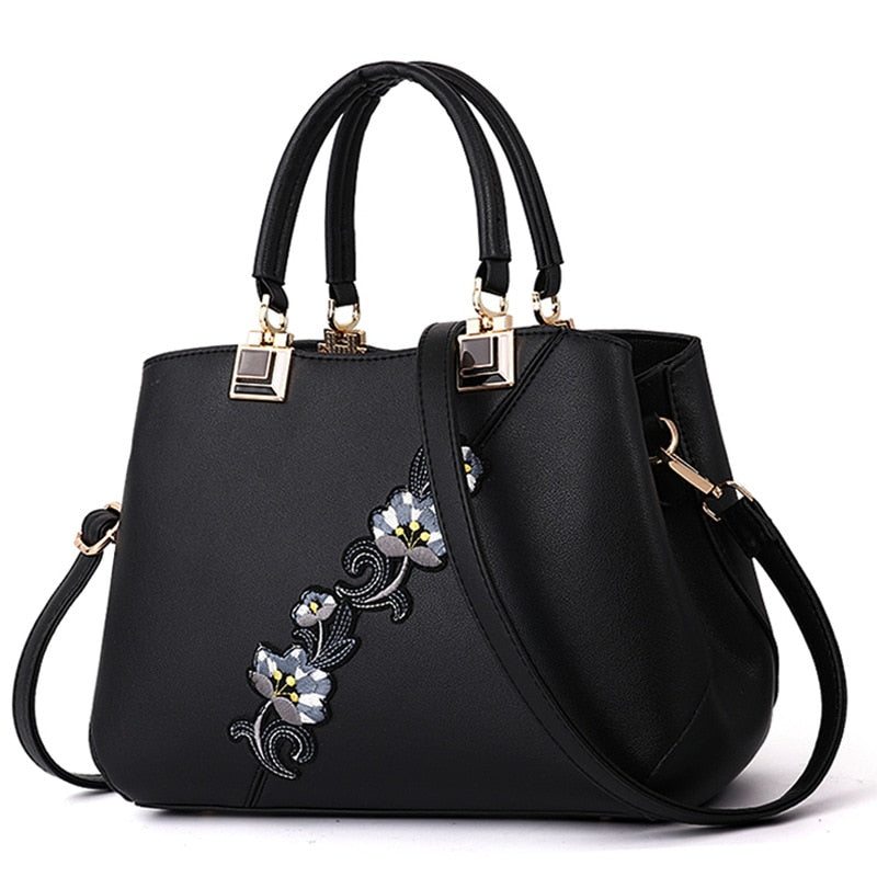 Embroidered Messenger Womens Leather Handbags