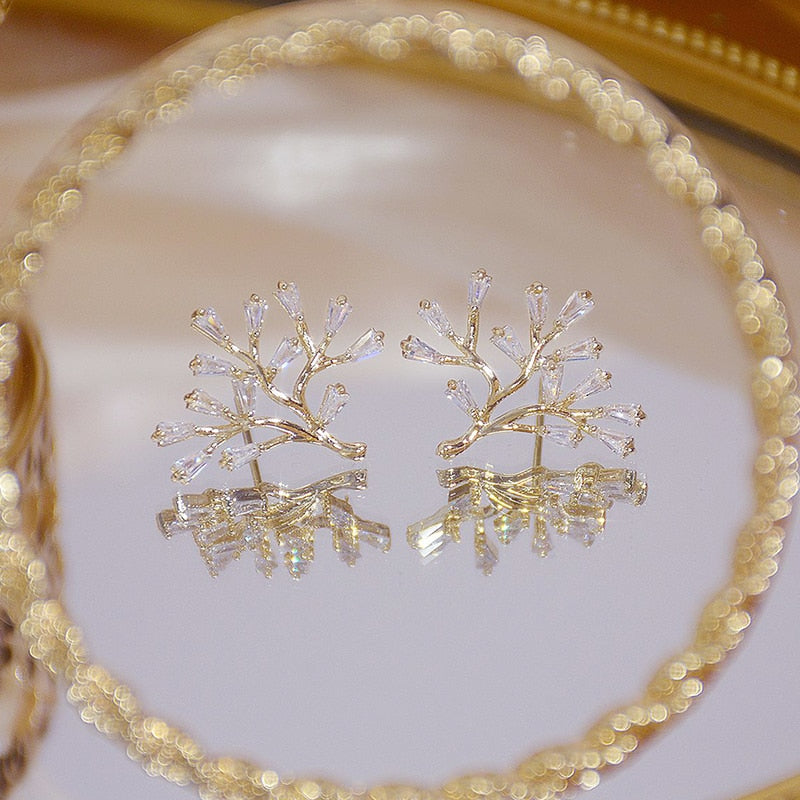Earring for Girl 14K Real Gold  Zirconia.