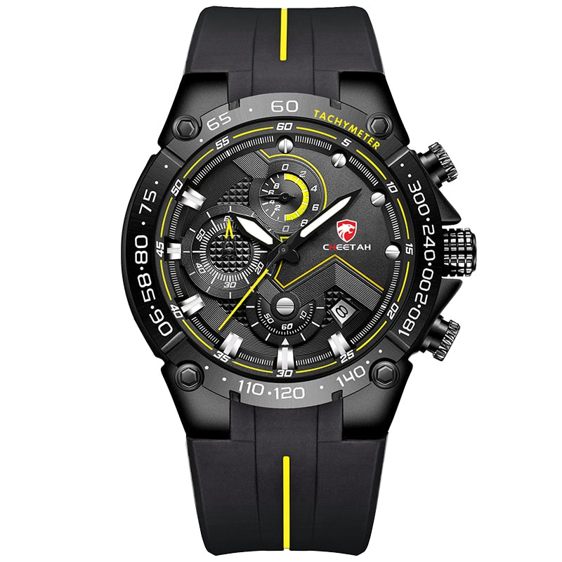 CHEETAH Mens Luxury Brand Big Dial Watch Men Waterproof  Chronograph