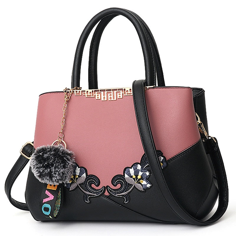 Embroidered Messenger Womens Leather Handbags