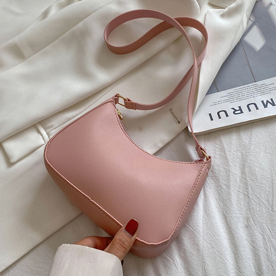 Women Fashion Handbags Retro Solid Color PU Leather