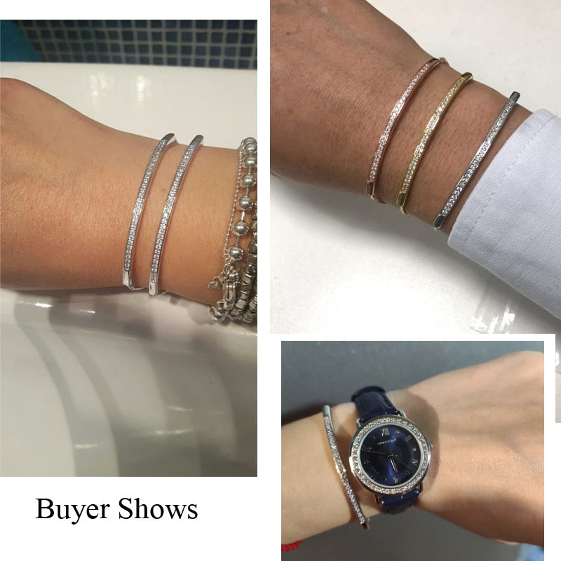 CWWZircons Adjustable Bracelet Bangle for Women