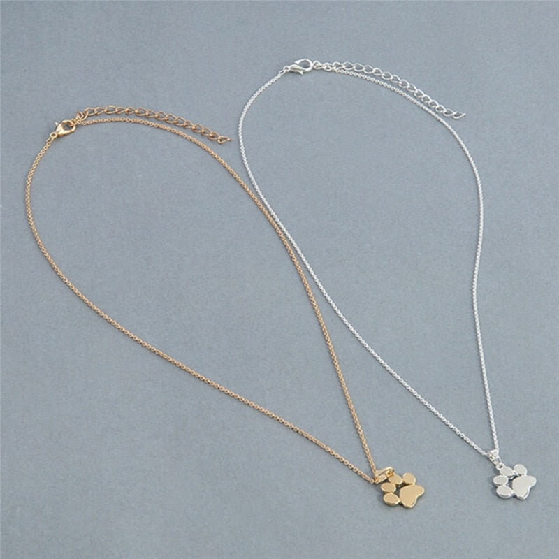Women Chokers Necklace Tassut Cat And Dog Paw Print