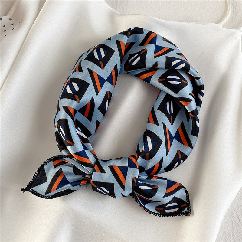 Square Silk Scarf Women Fashion Print Small Neck Scarfs.